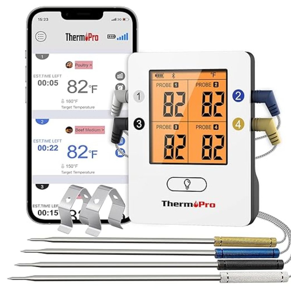 NEW ThermoPro TP25 Wireless Bluetooth Meat Thermometer With 4 temperature Probes